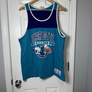 Mitchell & Ness Charlotte Hornets Basketball Jersey Sleeveless Tank XL Teal